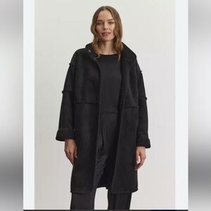 NWT! Velvet by Graham & Spencer Cara Lux Sherpa Reversible Jacket, BLACK, Size S